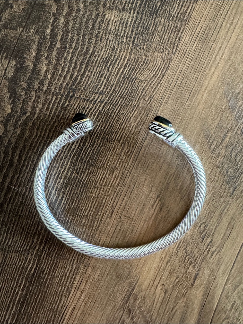 Amazon Two-Tone Silver and Gold Cable Cuff Bracelet - Picture 3 of 11